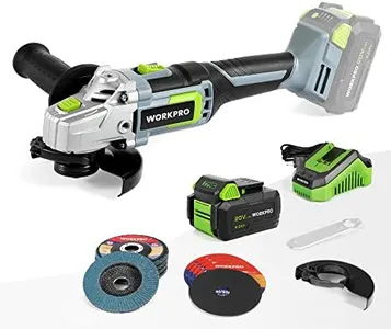 WORKPRO 20V Cordless Angle Grinder Kit, 4-1/2 Inch, Lightweight Angle Grinder Tool w/ 4.0Ah Lithium-Ion Battery & Fast Charger, Ergonomic Button Position for Reducing Hand Pressure…