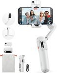 hohem iSteady V3 Gimbal Stabilizer for iPhone, Phone Gimbal with Magnetic AI Tracker, 3-Axis Gimbal Built-in Extension Rod, Tripod, Fill Light, Phone Stabilizer for Video Recording, YouTube, White