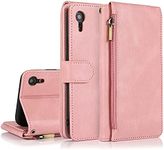 GoshukunTech for iPhone XR Case,for iPhone XR Wallet Case[ 8 Card Slots & 1 Zipper Coin Purse] Leather Wallet Flip Cover with Wrist Starp for iPhone XR-Pink