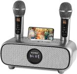 Karaoke Machine for Adults and Kids, Portable Bluetooth Karaoke Set PA System With 2 Wireless Microphone, Karaoke Speaker with Phone Holder/USB/TF Card/AUX-In, for Home Party, Picnic, Outdoor/Indoor