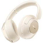 EarFun Wave Pro Active Noise Canceling Headphones,Wireless Over Ear Bluetooth Headphones, LDAC Hi-Res Sound, 5 Mics AI Call, 80H Playtime, Multipoint Connection,Comfort Fit,Custom EQ via App,Oat White