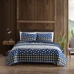 Eddie Bauer Blue Creek Plaid Quilt Set, King, Navy