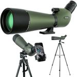 25-75x80 Spotting Scope with Upgraded Tripod Carrying Bag and Phone Adapter for Bird Watching Hunting Green