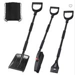 Snow Shovel Kit, 3 in 1 Compact Collapsible Telescopic Car Snow Shovel With Plastic Scoop & Stainless Steel Handle Beach Shovel, Professional Tool For Snow Removal, Garden & Farming