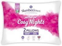 Slumberdown Cosy Nights Pillows 2 Pack - Medium Support Back Sleeper Pillows for Back Pain Relief - Comfortable, Hypoallergenic, UK Standard Size (48cm x 74cm)