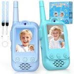 Upgraded Video Walkie Talkies for Kids, Exssary Toys for 3 4 5 6 7 8 Year Old Boys Birthday Gifts Outdoor Toys for Kids 3-5 HD Camera & Fun Voice Changer Rechargeable Walkie Talkies 2 Pack
