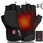 Heated Gloves for Men Women, Rechargeable Full & Half Hands Electric Gloves Heated Fingerless Touchscreen Gloves Heated Winter Hand Warmer for Work Cycling Skiing Outdoor Snow (Medium)