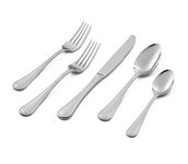 Lagostina Siena 20pc Serving Dinner Flatware Set, Stainless Steel Cutlery, 5-Pieces (Salad Fork, Dinner Fork, Dinner Knife, Dinner Spoon and Tea Spoon), Silver