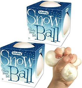 Schylling Snow Ball (NeeDoh) Crunchy, Squishy, Squeezy, Stretchy Stress Balls Gift Set Bundle - 2 Pack