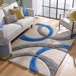 RUBI RUGS_Modern Soft Fluffy Large Shaggy Rug for Bedroom Living room Dorm Kids Room Indoor Home Decorative, Non-Slip Plush Furry Fur Area Rugs Comfy Nursery Accent floor carpet fur mat [Size 6x6 feet (Round)]