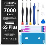 DRECHAS [7000mAh Battery for iPhone 6S Plus, New Upgraded High Capacity 0 Cycle Li-Polymer Replacement Battery for iPhone 6S Plus Models A1634, A1687, A1699 with Complete Professional Repair Tool Kit