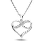 LeCalla Flaunt Sterling Silver Jewelry 0.06 Carat Diamond Heart Pendant Necklace for Women