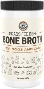 8oz Beef Bone Broth Powder for Dogs and Cats – Human Grade Grass-Fed Bone Broth for Picky Eaters – Supports Joints and Gut Health – Single Ingredient Bone Broth for Cats -Dog Food Toppers For Dry Food