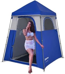KingCamp Camping Shower Tent, Instant Portable Privacy Shelter, 1/2 Room Large Outdoor Toilet Tent with Floor, Water-Resistant, Windproof & Easy Setup for Beach, Camping & Hiking