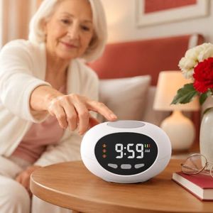 CallToU Talking Clock for Seniors, Recordable Alarm Clock, 3 Alarms