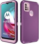 Asuwish Phone Case for Moto G30/G20/G10/10 Power 2021 Cell Cover Hybrid Shockproof Protective Full Body Heavy Duty Mobile Accessories MotoG30 MotoG20 MotoG10 Motorola G 30 20 G10Power Women Men Purple