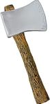 Skeleteen Realistic Hatchet Axe Toy - Wood Look Lumberjack Props Costume Accessories with Fake Tin Blade