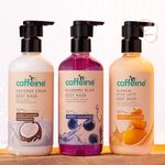 mCaffeine Body Wash with 3 Different Fragrances | Pure Bliss for Soft, Aromatic Skin Coconut Cream, Pumpkin Spice Latte & Blueberry Blast Shower Gel Trio For Both Women and Men -300 ml Each