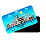 dhcrafts Rectangular Rubber Fridge Magnet/Magnetic Card Blue China Shenyang Design Pack of 1 (8.6cm x 5.4cm)