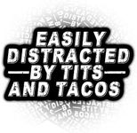 3PCS Easily Distracted by Tits and Tacos Stickers for Kids Teens, Waterproof Vinyl Stickers, Aesthetic Laptop Stickers, Stickers for Water Bottles 2in