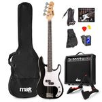 MAX GigKit Electric Bass Guitar Pack for Beginners - Complete Bass Guitar Kit with Gear, Ideal Starter Set for New Musicians, Beginner Bass Guitar, Learner Bass Guitar, Bass Guitar Starter Pack