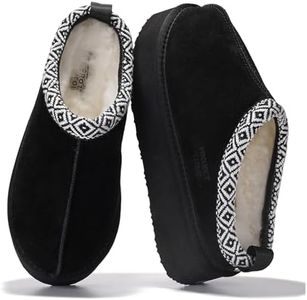 Project Cloud Platform Slippers for Women 100% Genuine Shearling- Memory Foam Womens Slippers, Nonslip Clogs for Women 2025, Fuzzy Slippers Women Footwear & Platform Slippers (Sayre, BLK, 5.5)