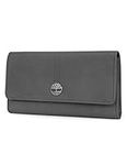 Timberland Women's Leather RFID Flap Wallet Clutch Organizer, Castlerock (Nubuck), One Size