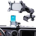 Upgraded Metal Phone Mount for Jeep Wrangler JL JLU 2018-2023 and Gladiator JT 2020 2021 2022 2023 Phone Holder Dash Mount System Kit Dashboard Accessories Driver Side (Not for 4xe)