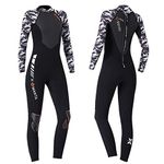 SK Studio Full Wetsuit Women 3mm Neoprene Long Sleeve Diving Suits Back Zipper UV Protection Swimsuit for Canoeing Surf Snorkeling