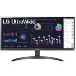 LG 29 inch 21:9 Ultrawide FHD (2560 x 1080) - IPS Display, 3-Side Virtually Borderless, 99% sRGB, 100 Hz Refresh Rate, HDR 10, AMD Free Sync™, Onscreen Control, Hdmi & Dp Port - 29WQ500-B (Black)