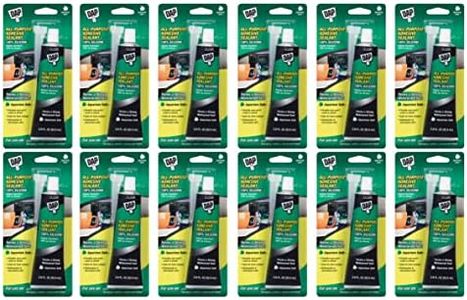 Dap 00688 All-Purpose Adhesive Sealant, 100% Silicone, 2.8-Ounce Tube - 12 Pack