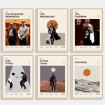 DECORRECOR Movie Posters Set of 6 Unframed Canvas Wall Art A4 Size Classic Vintage Movie Posters for Wall Decor Aesthetic (DR-MP-3)