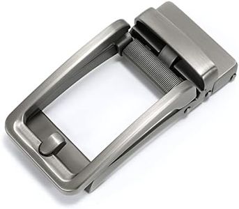 JASGOOD 40mm Automatic Ratchet Buckle,Replacement Click Buckle for 1 3/8 Slide Belt Strap,F-Matt Silver