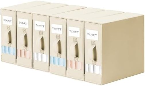 DIMJ Bed Sheet Organizers and Storage 6 Pack - Foldable Sheet Holder for Linen Bedding Storage Box for organization, Sheets Set Holder for Blanke, Towel (King & Queen Size), Beige