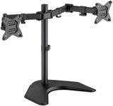 Dual Monitor Stand for 13''-27''Computer Screens,Full Motion Swivel Monitor Desk Stand for Flat Curved Gaming Screens up to 17.6lbs, Fully Adjustable Dual Monitor Arms,VESA Mount 75x75mm & 100x100mm