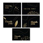 Rileys & Co Thank You Cards with Matching Envelopes | 50-Count, Gold Foil - Blank Note Cards, Perfect for Wedding, Business, Gift Cards, Graduation, Baby Shower, Funeral (Black)