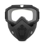 Easy2click Goggle Mask Anti Scratch UV Protective Face & Eyewear Windproof Dirt Shield with Soft Foam Padded Detachable Mouth Filter for Cycling Bike Off Road Racing Ride Unisex (Clear Visor)