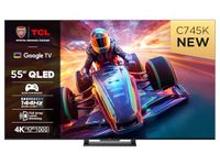 TCL 55C745K 55-inch QLED Television 144Hz Full Array Local Dimming 4K UHD Smart TV Google TV Dolby Vision & Atmos Motion clarity Hands-Free Voice Google assistant & Alexa with AMD FreeSync Premium Pro