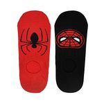 BALENZIA x Marvel The Amazing Spider-Man Sneaker socks for Men (Pack of 2 Pairs)(Free Size) Red,Blue| Made with Cotton & Nylon