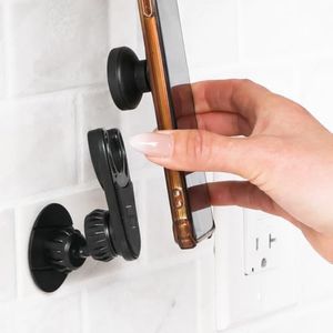 [2-Pack] Multi-Surface Wall Mount for PopSockets – Strong Adhesive Phone Holder for Desk, Wall, Mirror (Not for Car) – Adjustable Angle, Compatible with All sockets