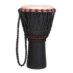 Star Musical and Handicraft - Djembe 10 Inches Diameter X 20 Inches Height Wooden Djembe Drum - Black (10 x 20 Inches)