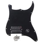 BQLZR Black Prewired Pickguard 1 Humbucker 3Ply Pickguard For Electric Guitar