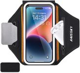 Running Phone Armband with Earphone Holder - 3D Design Cell Phone Armband for iPhone 15/14/13 Pro/Plus & S22/S21, Water Resistant Sports Phone Holder with Key Slot - Ideal for 6.9" Phones