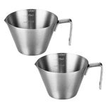 Espresso Cups, 2 Pack Stainless Steel Espresso Measuring Cup with Scale Marking & Eagle Mouth, 100ML Espresso Pouring Cup Barista Coffee Accessories