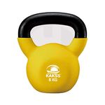 Kakss Half Coating Neoprene Kettlebell (Yellow, 8 KG) (Proudly Made in India)