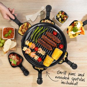 Giles & Posner Raclette Grill – 6-Person Electric Tabletop Grill