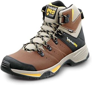 Timberland PRO Switchback, Men's, Brown/Golden Yellow, Soft Toe, EH, WP, MaxTrax Slip-Resistant Work Hiker (8.5 M)