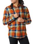 Amazon Essentials Men's Long-Sleeve Flannel Shirt (Available in Big & Tall), Blue Rust Orange Plaid, XL