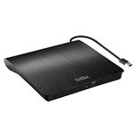 Antika External CD Drive USB 3.0 Portable Slim External DVD Drive CD DVD +/-RW ROM Burner Writer/Player for MacBook Pro Laptop/Desktops Win 11/10/7/8.1