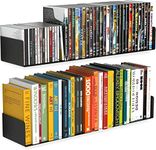 SHIOK DECOR Wall Mount Metal U Shape Shelf Book CD DVD Storage Display Bookcase Black Set of 2